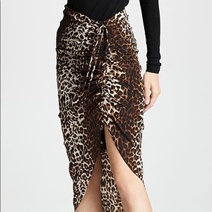 Veronica Beard Cinched Leopard Maxi Skirt